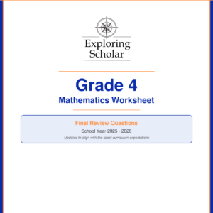 Grade 4 Final Review Worksheet 2026
