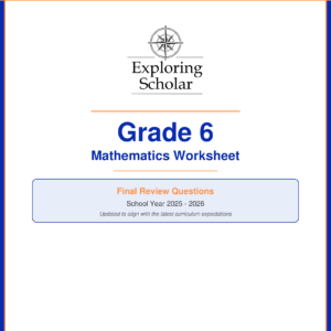 Grade 6 Final Review Worksheet 2026