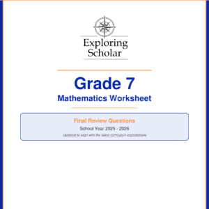 Grade 7 Final Review Worksheet 2026