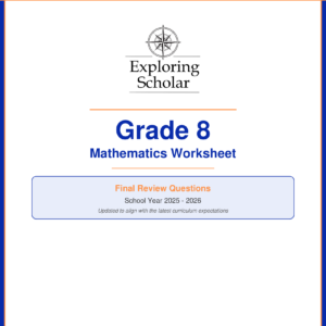 Grade 8 Final Review Worksheet 2026